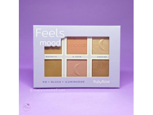 PALETA RUBY ROSE FEELS MOOD PÓ.BLUSH.ILUMINADOR 16,1G